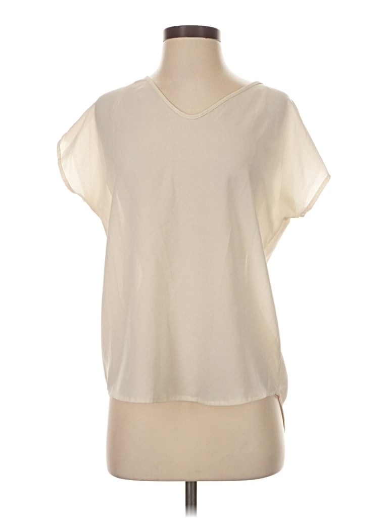 Pre-owned Japna Short Sleeve Blouse In White