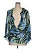 Alex Evenings 100% Polyester Print Blue 3/4 Sleeve Blouse Size 1X - photo 1