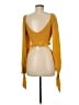 Stone Cold Fox 100% Silk Yellow Long Sleeve Silk Top Size Med (2) - photo 2