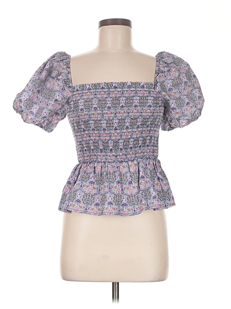 Liberty Art Fabrics For J.crew Short Sleeve Blouse In Purple