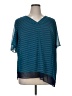 Stylus 100% Polyester Teal Short Sleeve Blouse Size 1X - photo 1