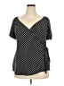 Socialite Polka Dots Black Short Sleeve Blouse Size 2X - photo 1