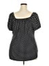 Socialite Polka Dots Black Short Sleeve Blouse Size 2X - photo 2