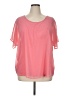 Artisan 100% Polyester Pink Short Sleeve Blouse Size 1X - photo 1