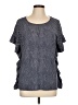 MICHAEL Michael Kors Gray Short Sleeve Blouse Size L - photo 1