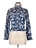 Gilber Gilmore 100% Cotton Floral Blue Long Sleeve Blouse Size M - photo 1