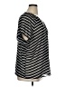 a.n.a. A New Approach 100% Polyester Stripes Gray Short Sleeve Blouse Size 1X - photo 4