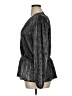 On 34th 100% Polyester Metallic Silver Long Sleeve Blouse Size 1X - photo 5