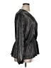 On 34th 100% Polyester Metallic Silver Long Sleeve Blouse Size 1X - photo 4