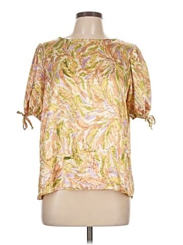 Wrapper Short Sleeve Blouse (view 1)
