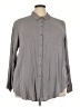 Torrid 100% Rayon Solid Gray Long Sleeve Button-Down Shirt Size 3X Plus (3) - photo 1