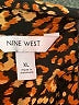 Nine West 100% Polyester Animal Print Brown Long Sleeve Blouse Size XL - photo 7