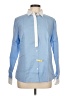 Unbranded 100% Cotton Color Block Blue Long Sleeve Blouse Size L (estimated) - photo 1