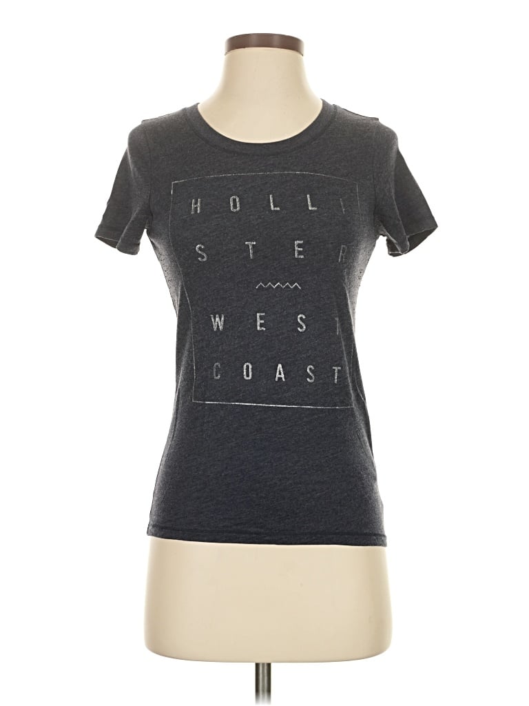Pre-owned Hollister Short Sleeve T-shirt In Gray