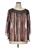 Alyx 100% Polyester Stripes Brown 3/4 Sleeve Blouse Size 1X - photo 1