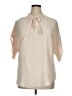 Shein Curve 100% Polyester Ivory Short Sleeve Blouse Size 1X - photo 1
