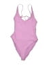 L Space Solid Pink One Piece Swimsuit Size 10 - photo 1