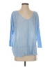 Sno Skins Blue 3/4 Sleeve Blouse Size S - photo 1