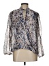 Veronica M. Silver Long Sleeve Blouse Size L - photo 1