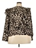 Lane Bryant 100% Polyester Animal Print Brown Long Sleeve Blouse Size 22 - photo 1