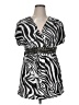 Fashion Bug Silver Short Sleeve Blouse Size XL - photo 1