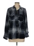 Eden & Olivia Plaid Black Long Sleeve Button-Down Shirt Size M - photo 1
