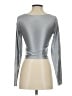 Babaton Metallic Silver Long Sleeve Top Size S - photo 2