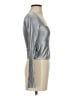 Babaton Metallic Silver Long Sleeve Top Size S - photo 4