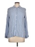 Ambiance 100% Rayon Stripes Blue Long Sleeve Button-Down Shirt Size L - photo 1