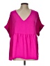 Entro 100% Polyester Pink Short Sleeve Blouse Size L - photo 1