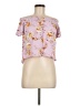 Rewind Floral Pink Short Sleeve Blouse Size M - photo 1