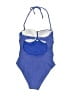 Becca Chevron-herringbone Blue One Piece Swimsuit Size L - photo 2