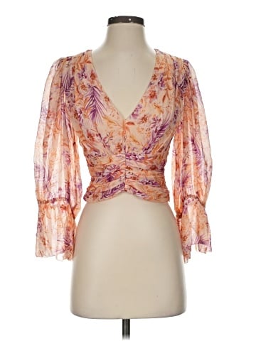 AMUR 3/4 Sleeve Silk Top (view 1)