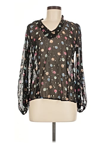 Rixo London Long Sleeve Silk Top (view 1)