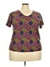 One Step Up Chevron-herringbone Brown Short Sleeve T-Shirt Size 3X - photo 1
