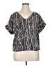 MELLODAY Black Short Sleeve Blouse Size XL - photo 1