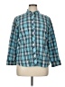 Talbots Argyle Teal 3/4 Sleeve Button-Down Shirt Size XL (petite) - photo 1