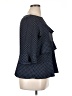 Ann Taylor 100% Polyester Blue 3/4 Sleeve Blouse Size XL - photo 4