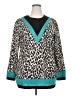 Assorted Brands Animal Print Teal Pullover Sweater Size 2X - photo 1