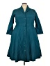 J. Peterman Teal 3/4 Sleeve Button-Down Shirt Size 18 - photo 1