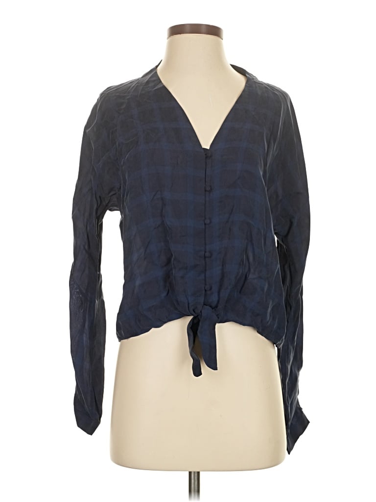 Pre-owned Rails Long Sleeve Blouse In Blue