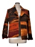 Ellen Tracy 100% Acetate Print Brown Blazer Size 14 - photo 1