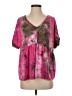 MTS Tie-dye Pink Short Sleeve Blouse Size S - photo 1