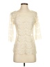 Bellatrix 100% Nylon Ivory 3/4 Sleeve Top Size S - photo 1