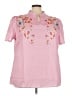 Unbranded 100% Polyester Pink Short Sleeve Blouse Size 5XL - photo 1