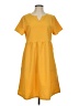 Unbranded Solid Yellow Casual Dress Size S (estimated) - photo 1