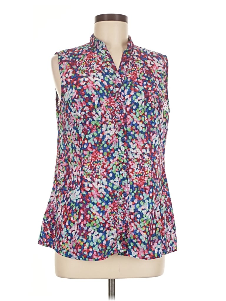 Pre-owned Notations Sleeveless Blouse In Blue