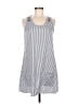 Unbranded 100% Polyester Stripes Silver Casual Dress Size M - photo 1