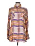 CAbi 100% Rayon Stripes Purple Long Sleeve Button-Down Shirt Size M - photo 1