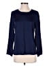 H&M 100% Polyester Blue Long Sleeve Blouse Size 8 - photo 1